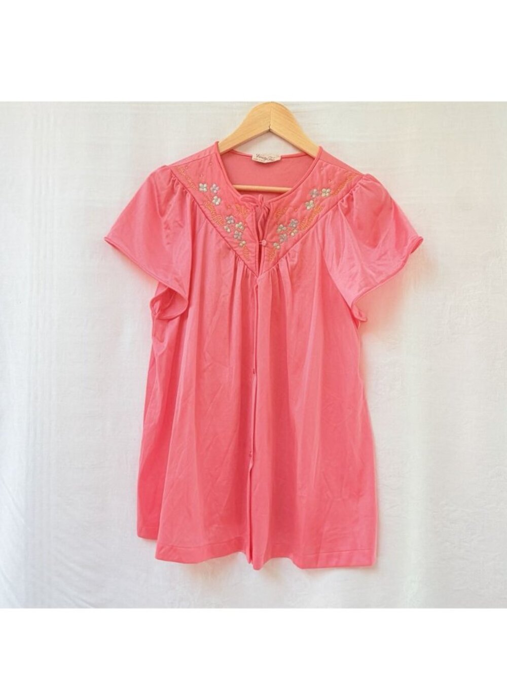 Vintage Vanity Fair Pink Blouse Size Medium Made in USA Fairy Whimsy Feminine